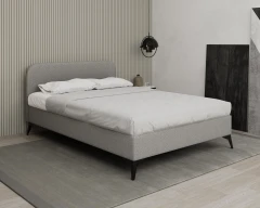 MAVILO 140x200cm, Polsterbett, Doppelbett, Stoff Grau - Raven 06