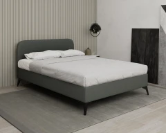 MAVILO 140x200cm, Polsterbett, Doppelbett, Stoff Grau - Raven 10