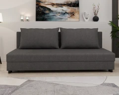 Schlafsofa FACILE mit Bettkasten – Moderne 2-in-1 Couch mit Stauraum, Shwarz